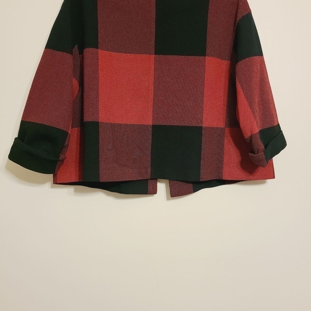 Neil Barrett | Women's Plaid Red and Black Cropped Jacket (Size Large) - Picture 12 of 13